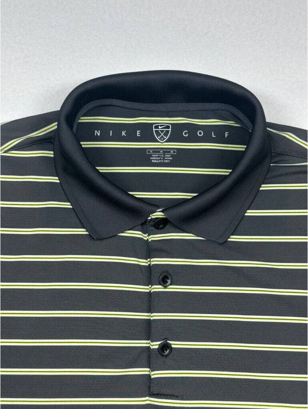 Nike Golf Men's Short Sleeve Fit DRY Striped Polo Shirt Mens Medium